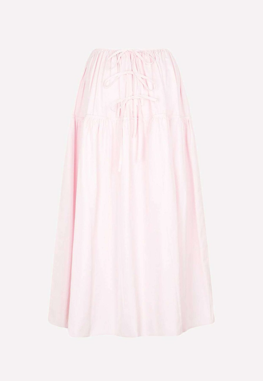 Skirts * | Cecilie Bahnsen Pleated Midi Annette Skirt Pink