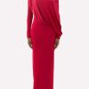 Dresses * | Tom Ford Off-Shoulder Draped Evening Gown Raspberry