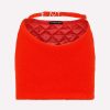 Skirts * | Y/Project Cut-Out Boucle Mini Skirt Red