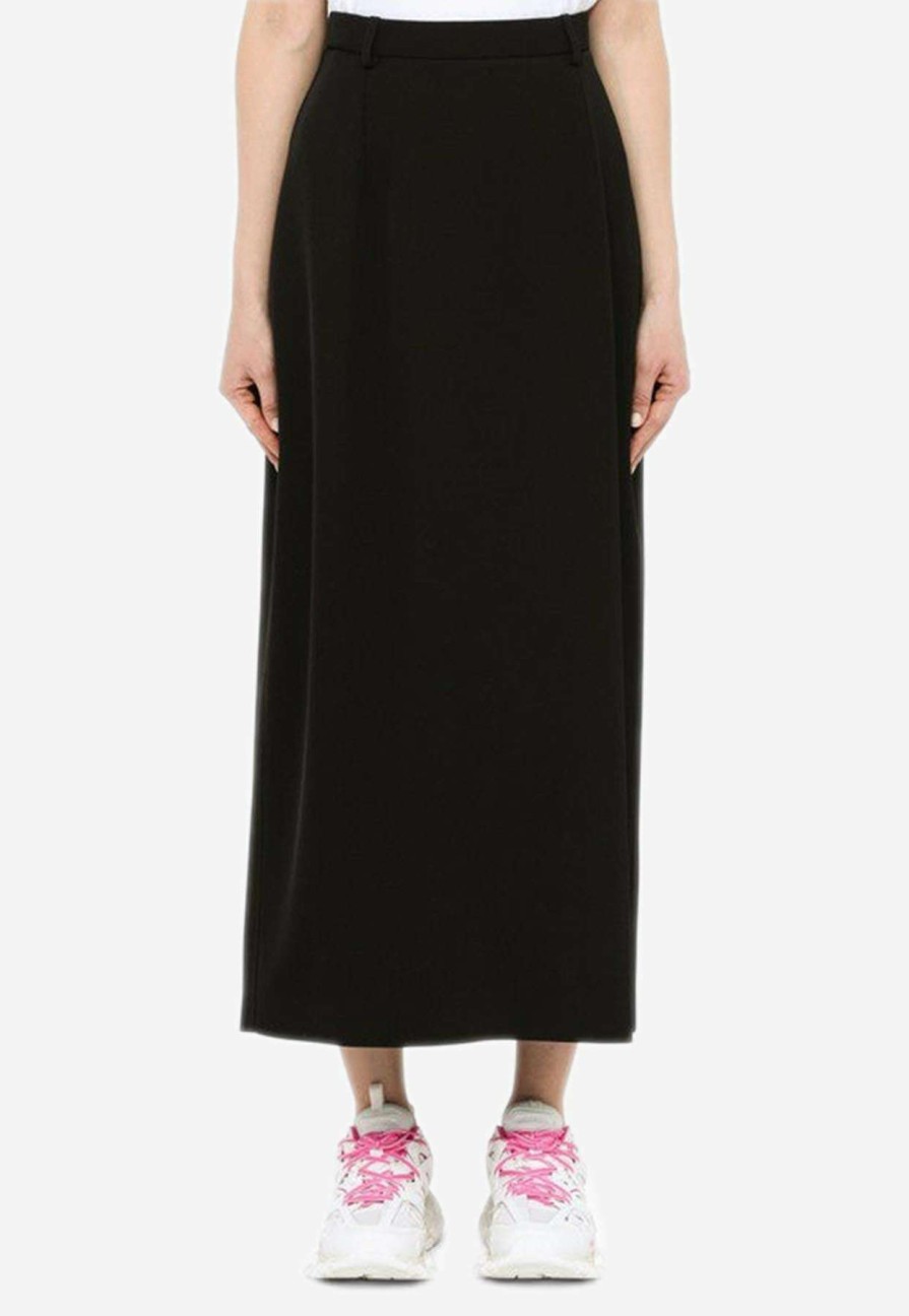 Skirts * | Balenciaga A-Line Maxi Skirt Black