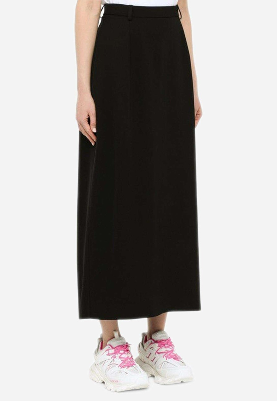 Skirts * | Balenciaga A-Line Maxi Skirt Black