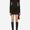 Evening * | Dolce & Gabbana Cady Mini Dress With Bow Tie Black