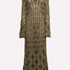 Dresses * | Chloe Crochet Knit V-Neck Long Dress Yellow