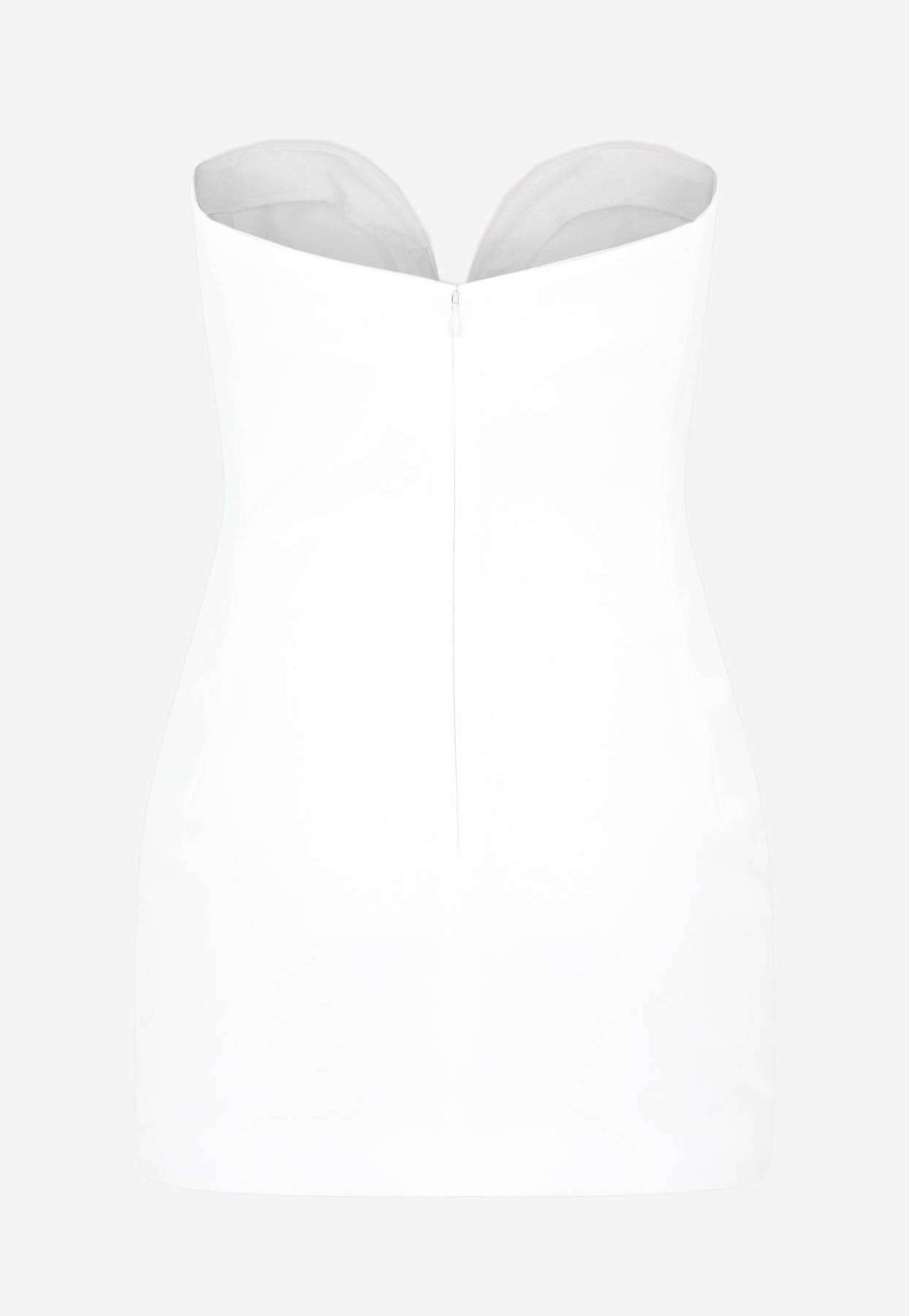 Dresses * | Monot V-Shape Bustier Mini Dress White