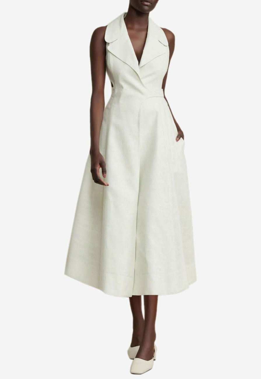 Dresses * | Acler Abbots Tailored Midi Dress With Cut-Outs White