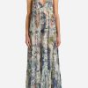 Dresses * | Etro Floral And Tattoo Print Maxi Dress Multicolor