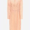 Evening * | Dolce & Gabbana Cordonetto Lace Midi Dress Pink