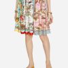 Skirts * | Dolce & Gabbana Mixed Panels Pleated Mini Skirt Multicolor