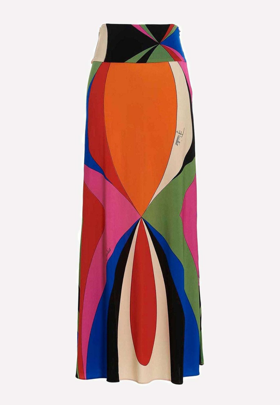 Skirts * | Emilio Pucci Goccia-Print Maxi Skirt Multicolor