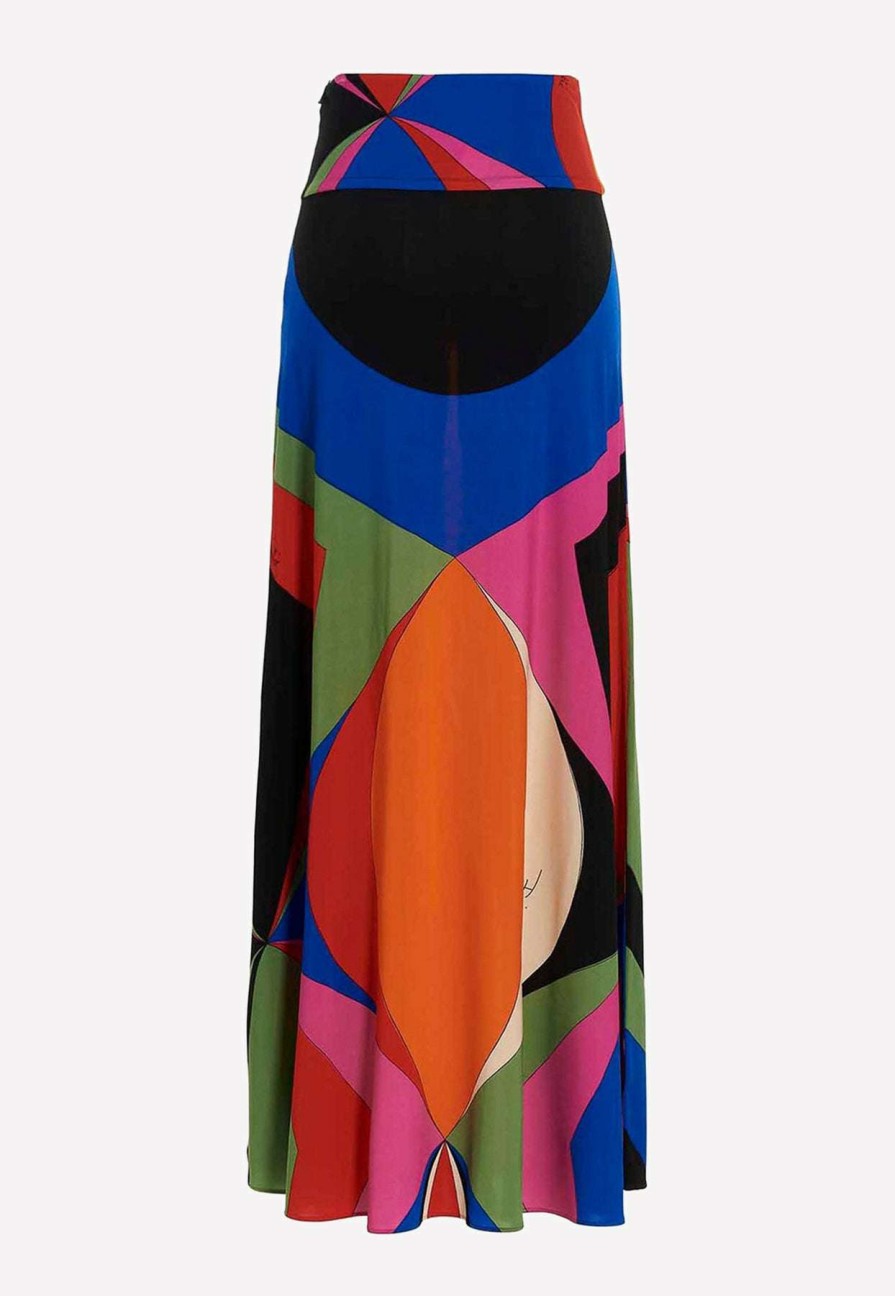 Skirts * | Emilio Pucci Goccia-Print Maxi Skirt Multicolor