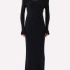 Dresses * | Chloe Off-Shoulder Ribbed Knit Maxi Dress Midnight Blue