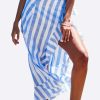 Skirts * | Les Canebiers Senequier Striped Maxi Skirt Blue