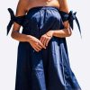 Dresses * | Les Canebiers Marronnier Off-Shoulder Mini Dress With Sleeve Knots Blue