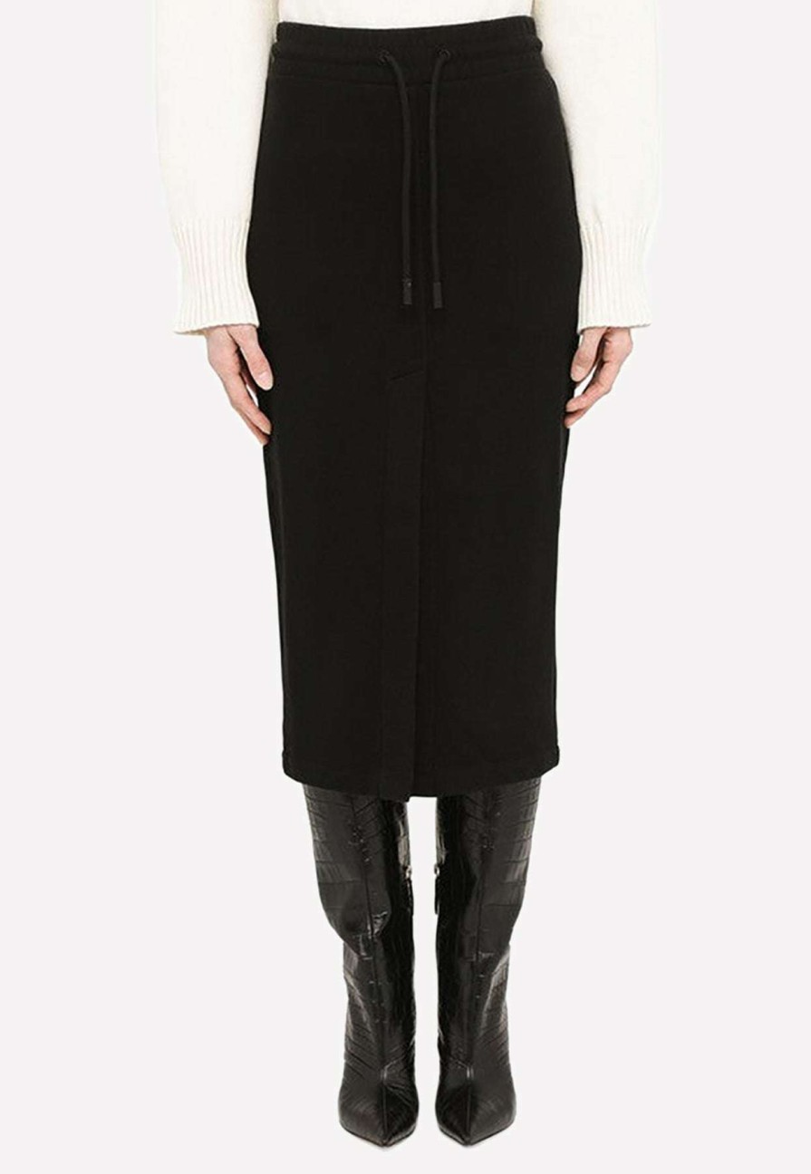 Skirts * | Off-White Jersey' Midi Pencil Skirt Black