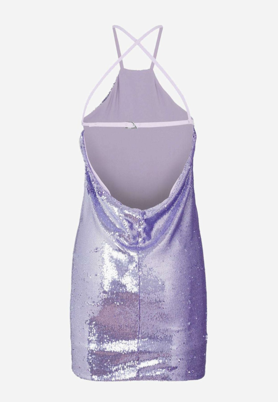 Evening * | The Attico Audrey Mini Dress Lilac