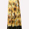 Skirts * | Dolce & Gabbana Lace-Trimmed Sunflower Maxi Skirt Yellow