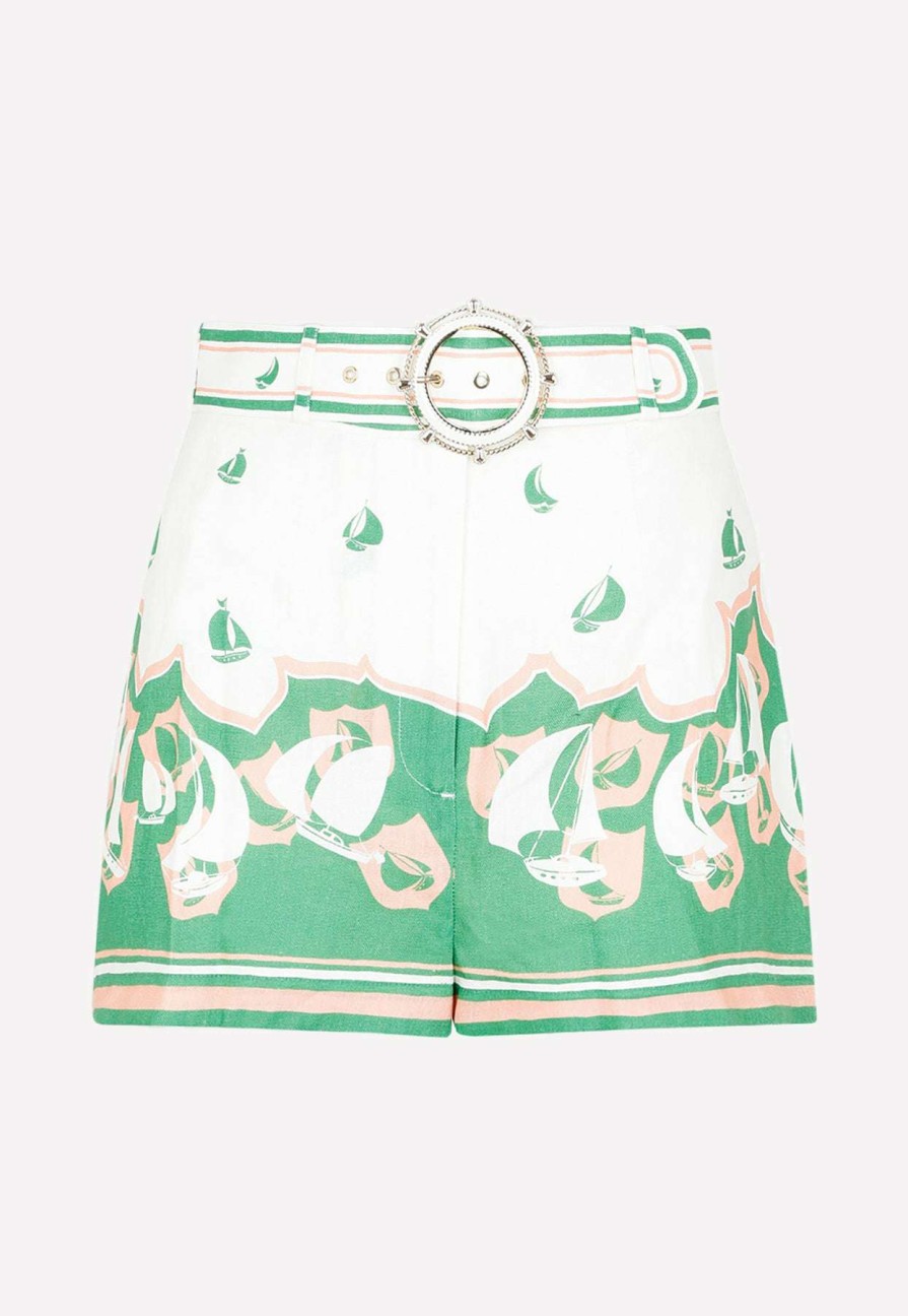 Shorts * | Zimmermann High-Tide Sailboats Shorts Multicolor