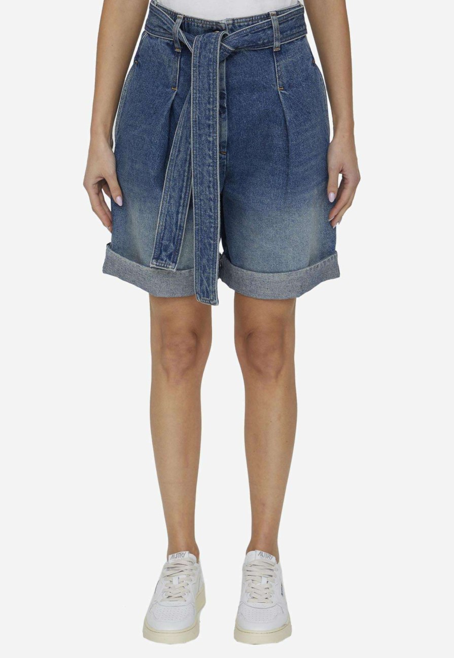 Shorts * | Golden Goose Db Belted Denim Shorts Blue