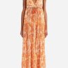 Dresses * | Etro Liquid Paisley Maxi Dress Orange