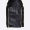 Skirts * | Alaia Zip Mini Skirt In Lamb Leather Black