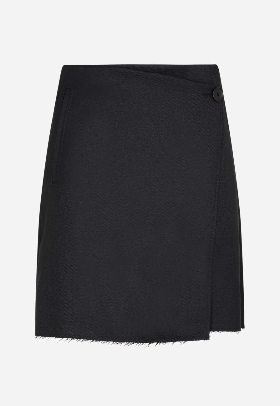 Skirts * | By Malene Birger Esmaa Mini Wrap Skirt Black