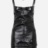 Dresses * | Courreges Diamond Cut-Out Vinyl Mini Dress Black