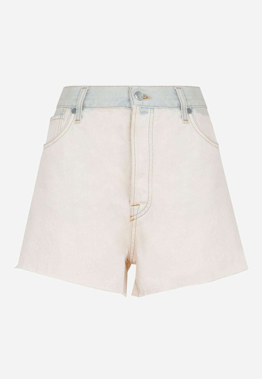 Shorts * | Etro Rocket Denim Shorts White