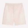 Shorts * | Max Mara High-Waist Leather Shorts Pink