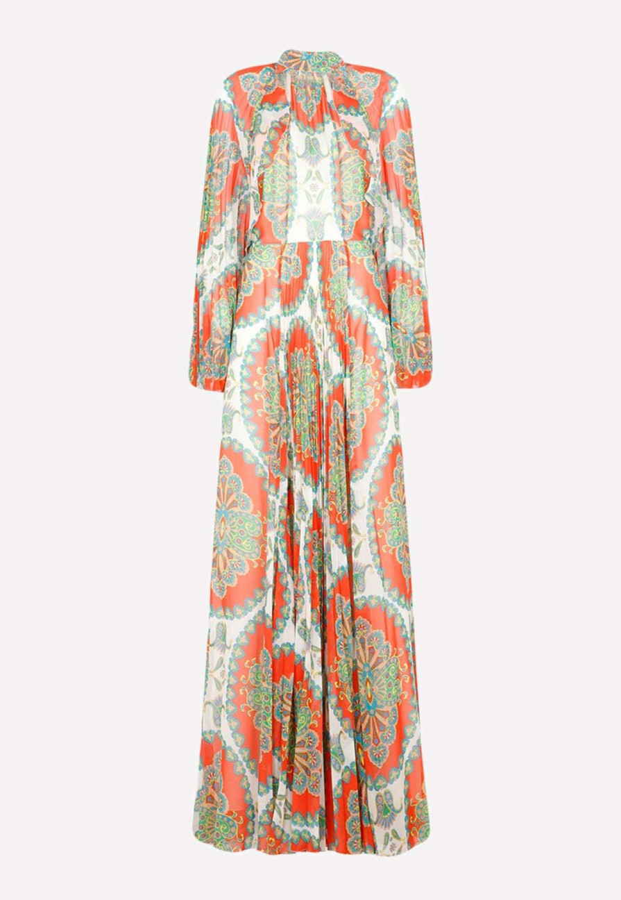 Dresses * | Etro Skylark Printed Maxi Dress In Silk Multicolor