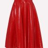 Skirts * | Dolce & Gabbana High-Waist Flared Midi Skirt Red