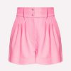 Shorts * | Dolce & Gabbana High-Waist Pleated Shorts Pink