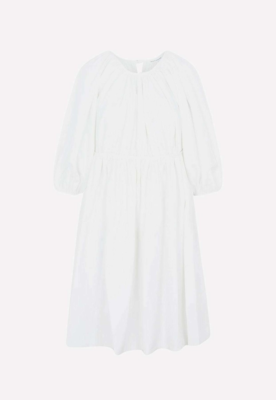 Dresses * | Cecilie Bahnsen Ava Mini Dress With Puff Sleeves White