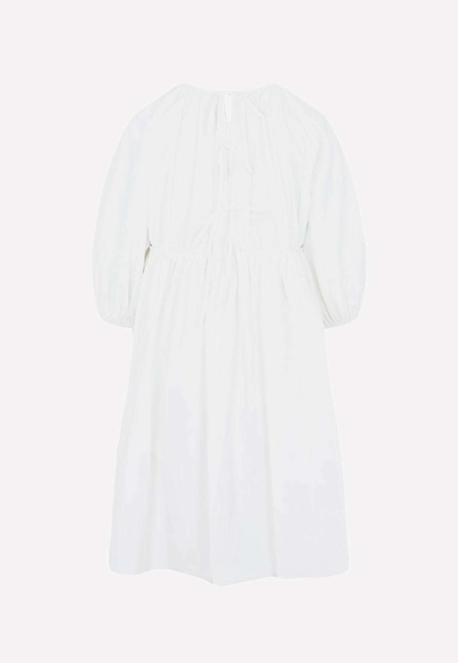 Dresses * | Cecilie Bahnsen Ava Mini Dress With Puff Sleeves White