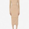 Dresses * | Dolce & Gabbana Draped Midi Jersey Dress Beige