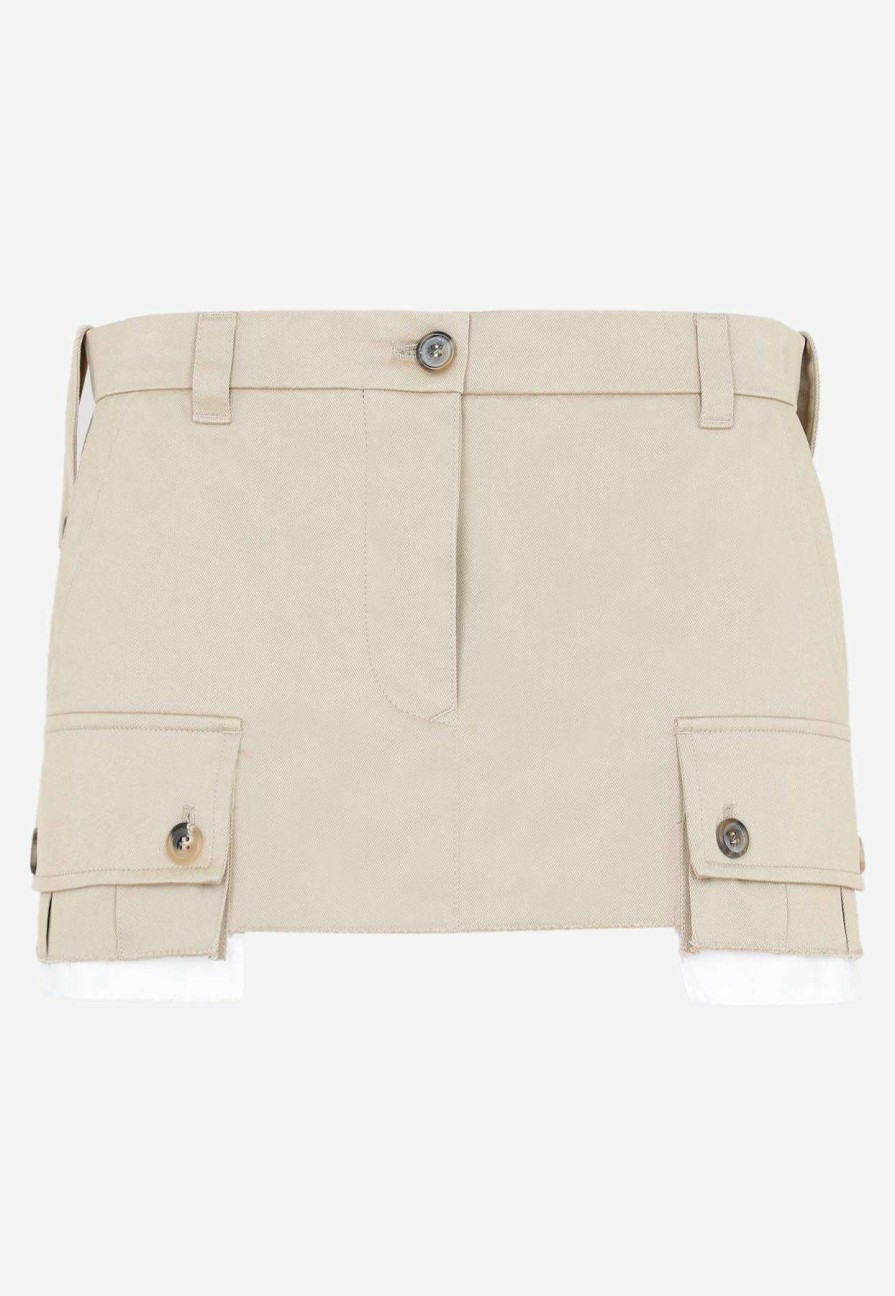 Skirts * | Miu Miu Mini Cargo Skirts Beige