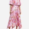 Skirts * | Acler Lothair Midi Floral Skirt Pink