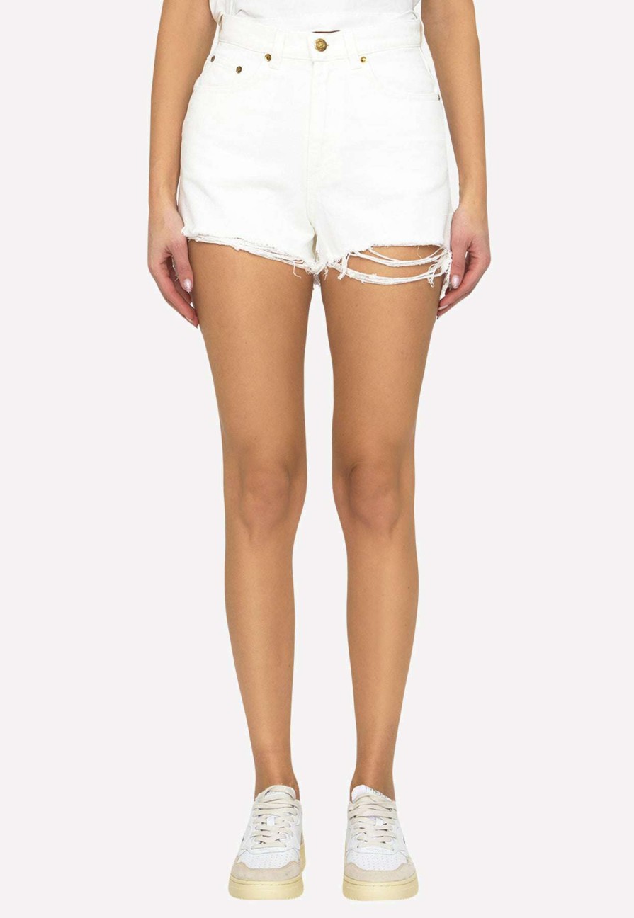 Shorts * | Golden Goose Db Journey High-Waisted Mini Shorts White