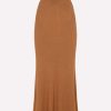 Skirts * | Gabriela Hearst Epper Ribbed Knit Midi Skirt Brown