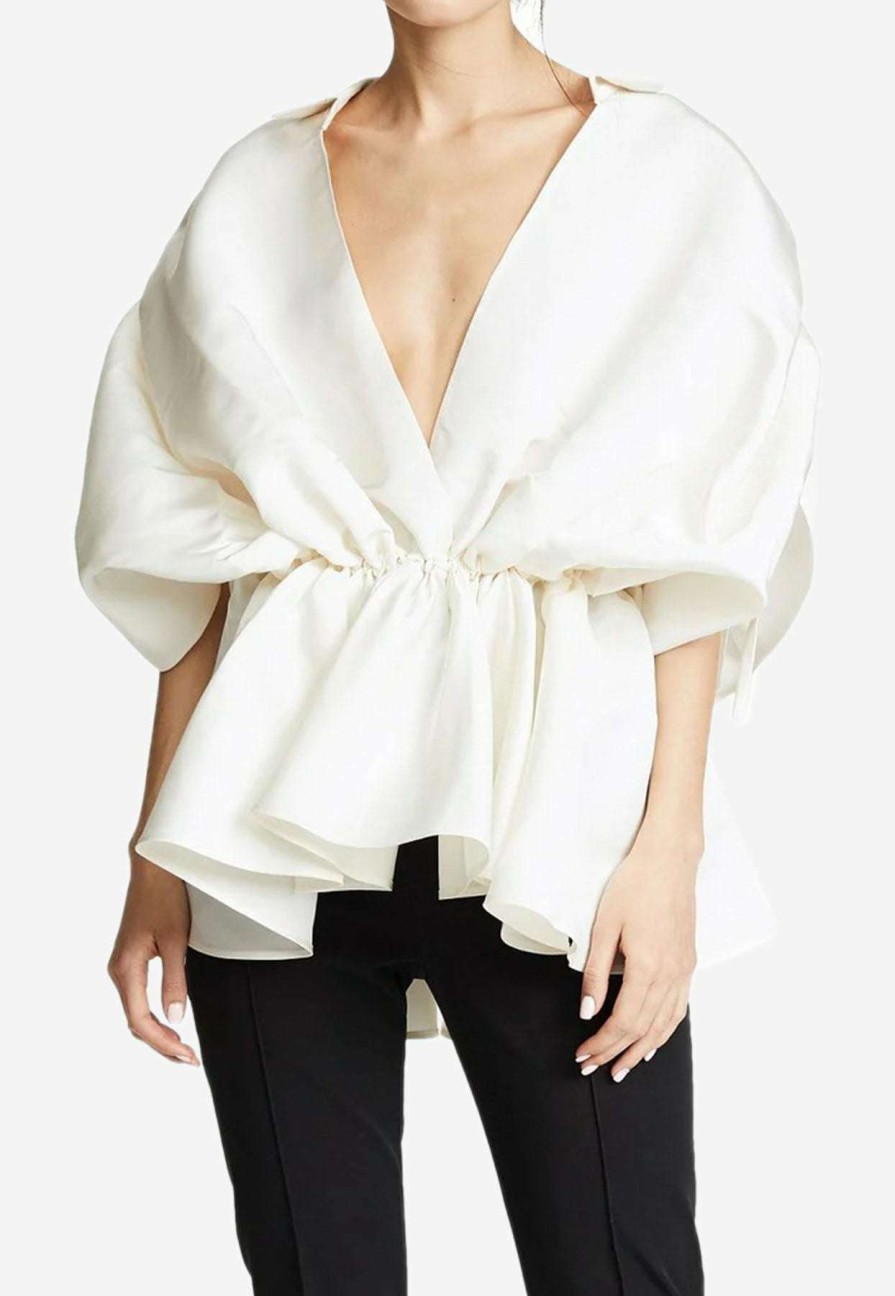 Evening * | Leal Daccarett V-Neck Getsemani Top White