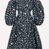 Dresses * | Cecilie Bahnsen Jaz Embroidered Cut-Out Midi Dress Navy