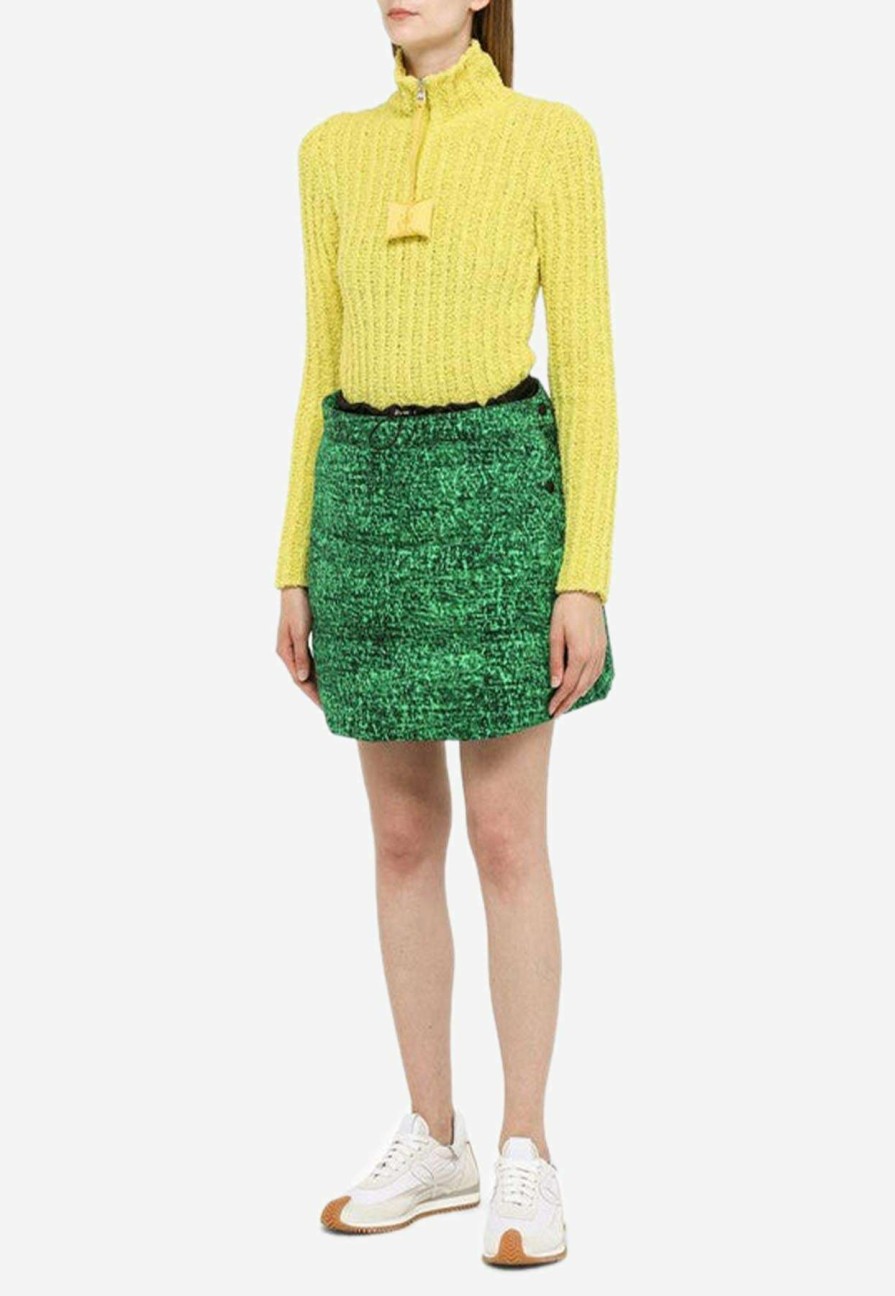 Skirts * | Moncler X Jw Anderson A-Line Padded Mini Skirt Green