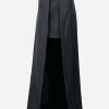 Skirts * | Vera Wang Silk Layered A-Line Skirt Black