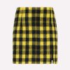 Skirts * | Alessandra Rich Vichy Tweed Mini Skirt Yellow