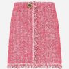 Skirts * | Lanvin Tweed Knit Mini Skirt Pink