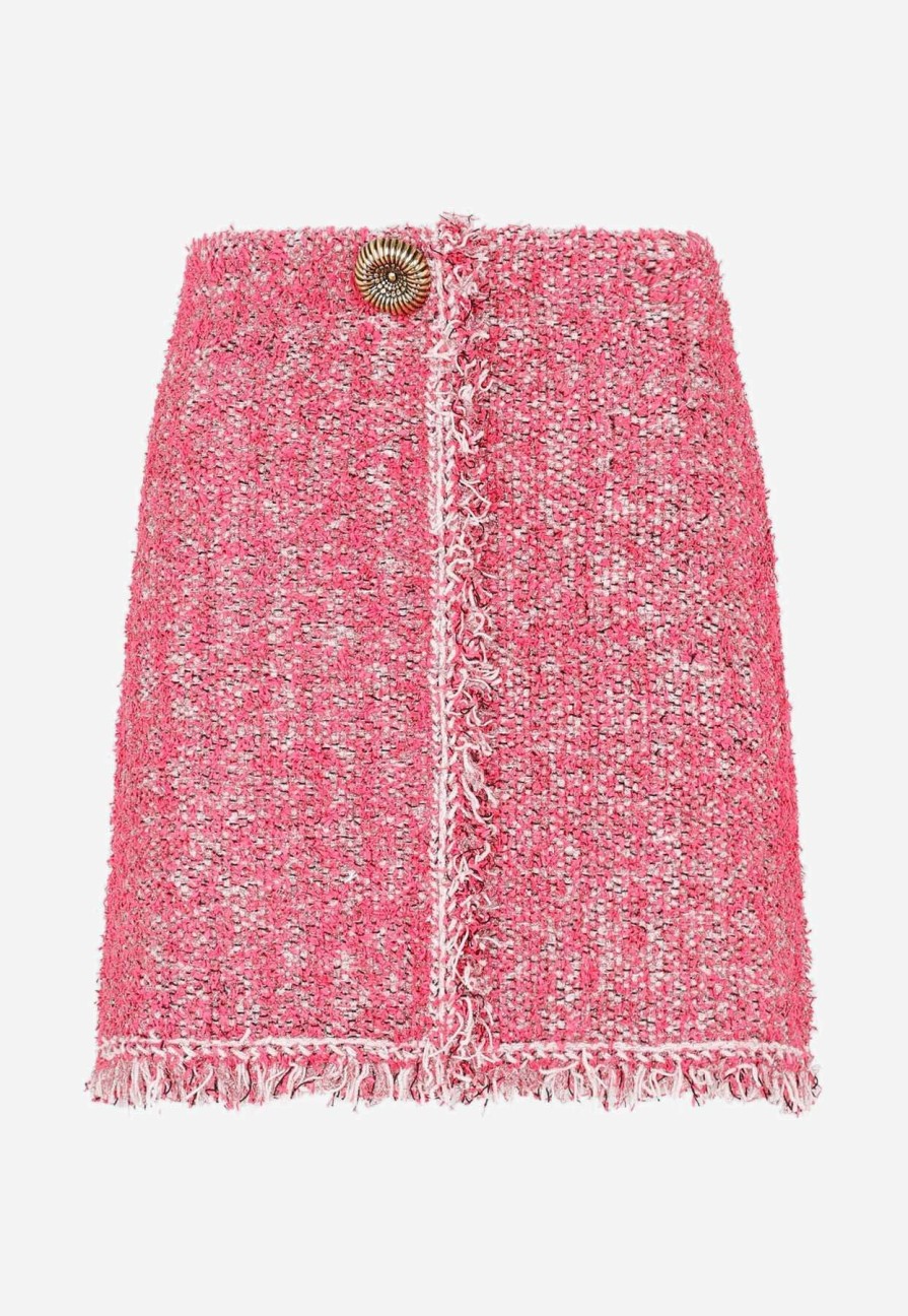 Skirts * | Lanvin Tweed Knit Mini Skirt Pink