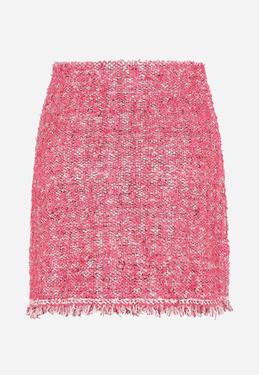 Skirts * | Lanvin Tweed Knit Mini Skirt Pink