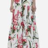 Skirts * | Dolce & Gabbana High-Waist Floral Long Skirt Multicolor