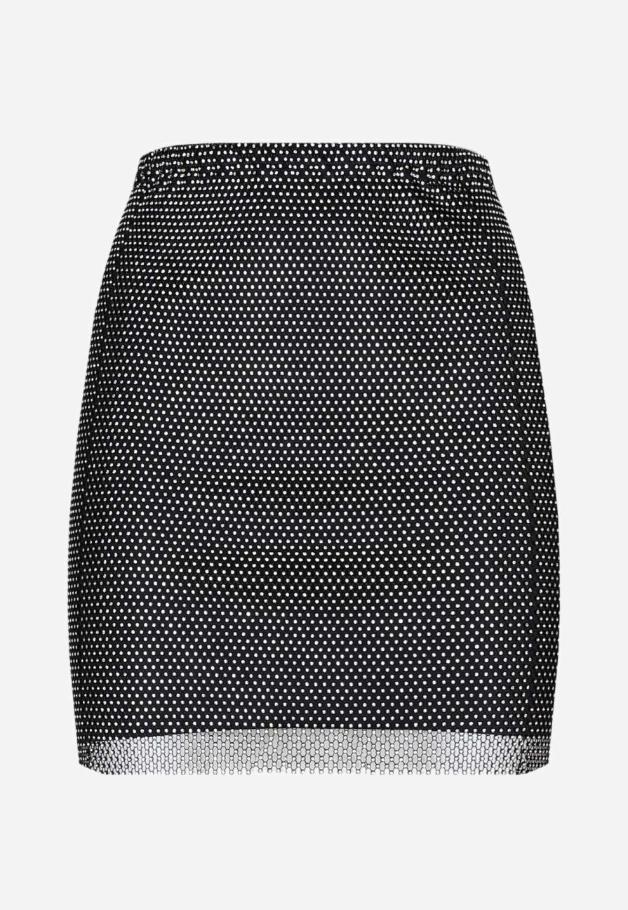 Skirts * | Santa Brands Crystal-Embellished Mini Skirt Black