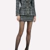 Skirts * | Alessandra Rich Vichy Tweed Mini Skirt Monochrome