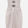 Dresses * | Saint Laurent Cut-Out Strapless Mini Dress Taupe